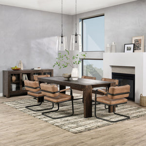 Troy Solid Wood Dining Table - Antique Brown