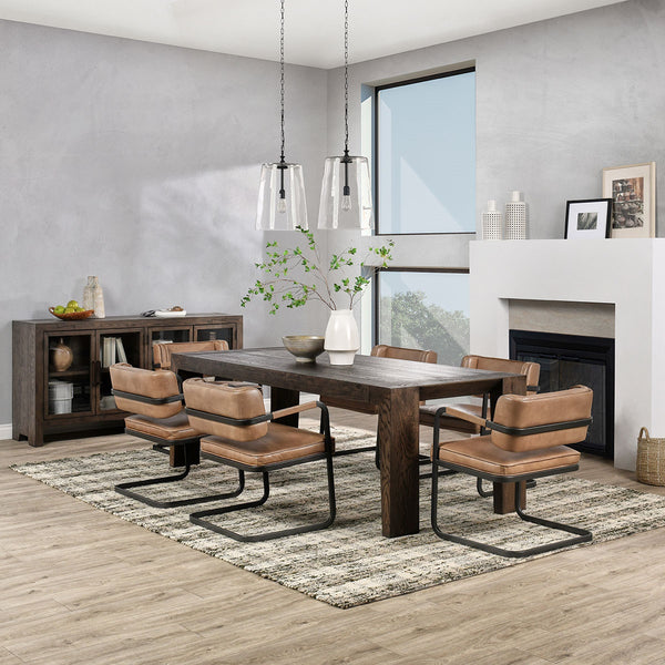 Troy Solid Wood Dining Table - Antique Brown