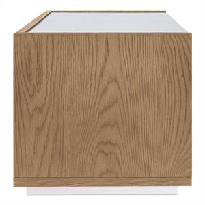 Ashcroft Nightstand Oak with Rosa Marble Top