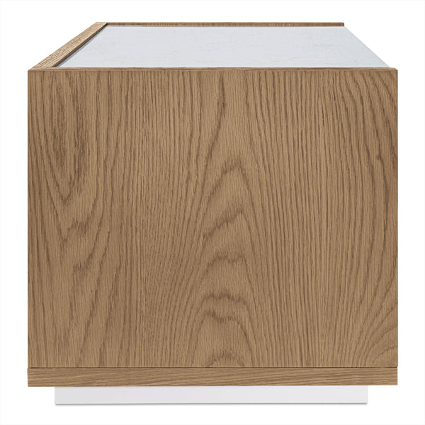 Ashcroft Nightstand Oak with Rosa Marble Top