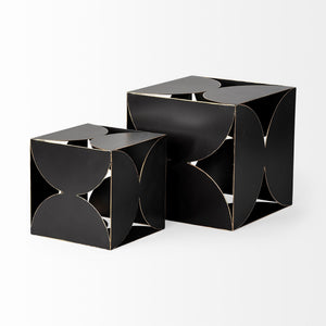 Darren (Large) 8L x 8W Black Metal Decorative Cube