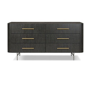 Fletcher 6 Drawer Dresser - Distressed Black