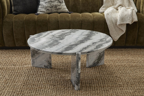 Classic Home Zora Marble Coffee Table - Charcoal Gray