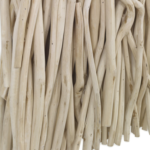 Gathered Teak Square Bleached Wood Wall Decor