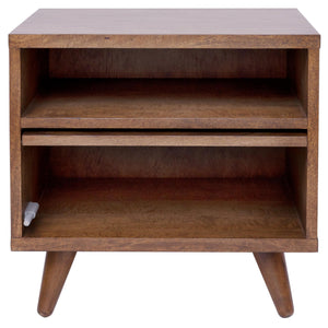 Piero Chevron Night Stand/ Side Table In Monterey Brown