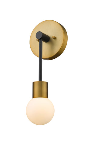 Neutra 1 Light Wall Sconce in Matte Black + Foundry Brass Finish
