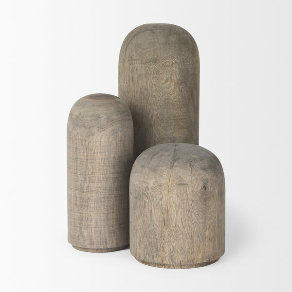 Knox Medium Gray-Wash Wood Decorative Object