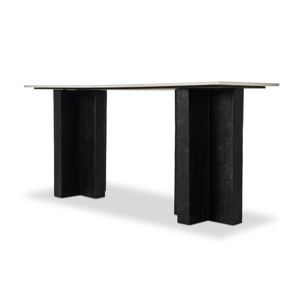 Terrell Large Console Table in Polished White