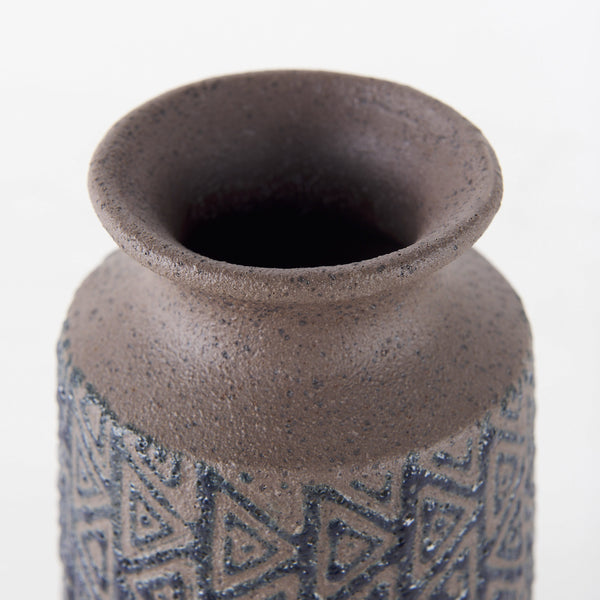 Sefina II Medium Brown/Black Patterned Ceramic Vase