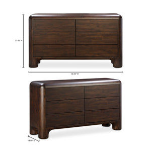 Rowan 6 Drawer Dresser in Dark Brown Acacia