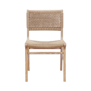 RATTAN WRAPPED DINING CHAIR IN MATTE CERUSED OAK