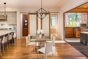 Vertical 4 Light Pendant in Bronze + Olde Brass Finish