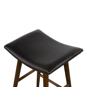 Union Saddle Stool In Dstrssd Blck In Counter