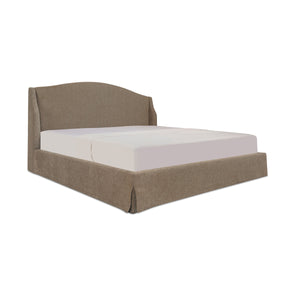 Weston Queen Storage Bed with Brown Slipcover