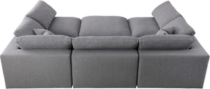 Carmen Cloud Modular Sectional In Grey Linen Fabric