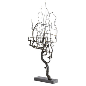 Wilting Brass Sculpture in Gold and Black