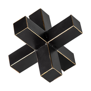 Abel (Large) 9L x 9W Black Metal Jack W/ Gold Accents