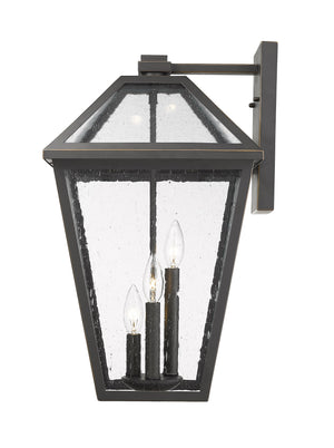 Talbot 3 Light Outdoor Wall Sconce in Rubbed Bronze Finish