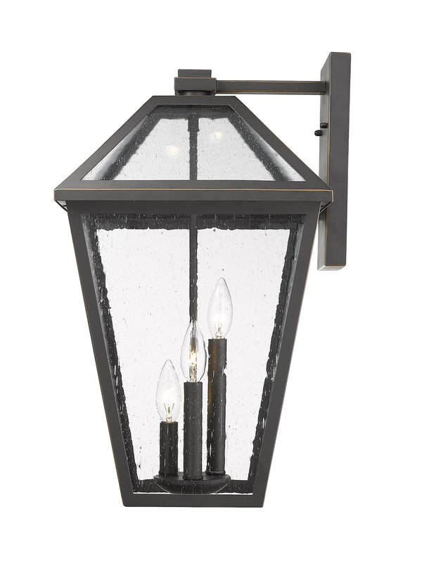 Talbot 3 Light Outdoor Wall Sconce in Rubbed Bronze Finish