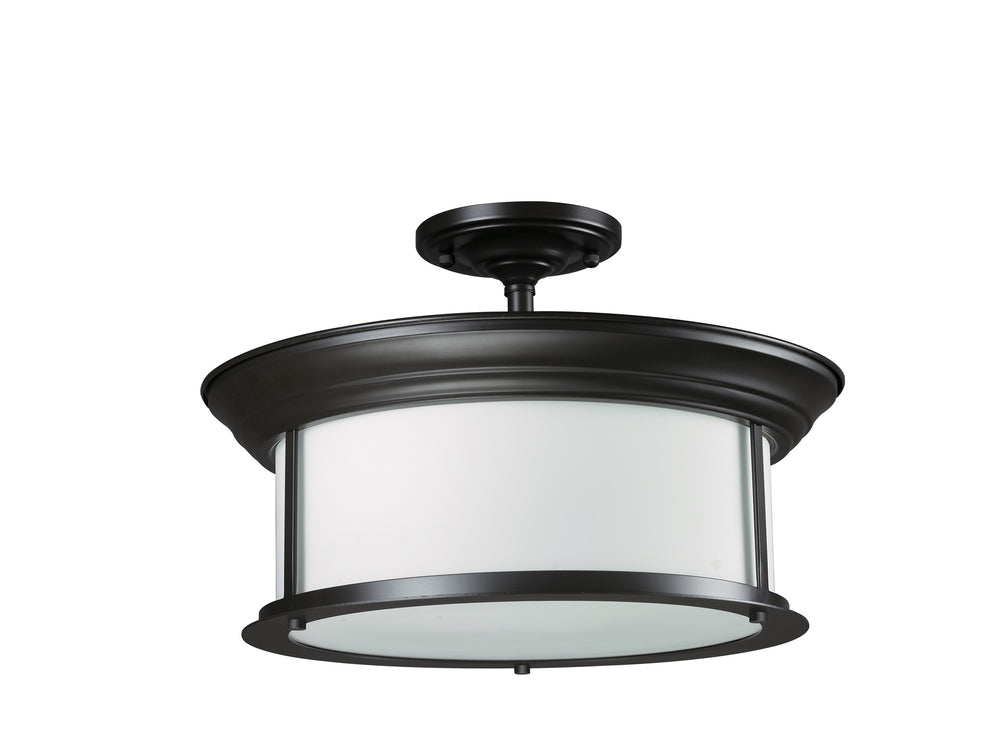 Sonna 3 Light Semi Flush Mount in Bronze Finish