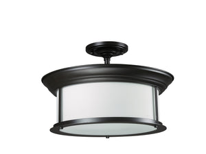 Sonna 3 Light Semi Flush Mount in Bronze Finish