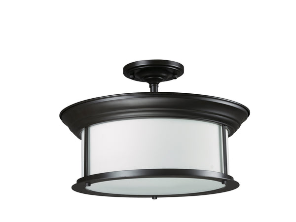 Sonna 3 Light Semi Flush Mount in Bronze Finish