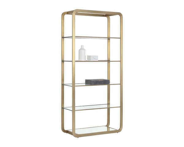 AMBRETTA BOOKCASE - LARGE - GOLD / CLEAR