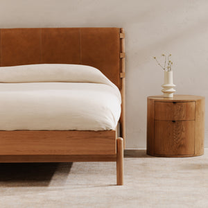 Moe's Colby Queen Bed with Leather Headboard