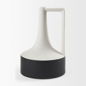 Burton 13.1H Large White and Black Ceramic Jug Vase