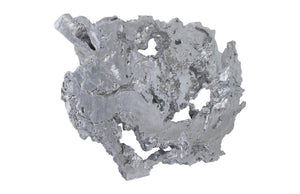 Burled Root Wall Art, Silver Leaf, Large