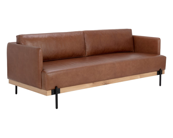 SAUL SOFA - SHALIMAR TOBACCO LEATHER