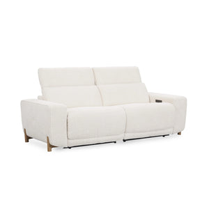 Darrow Upholstered Power Recliner Sofa with USB Ports - Ivory