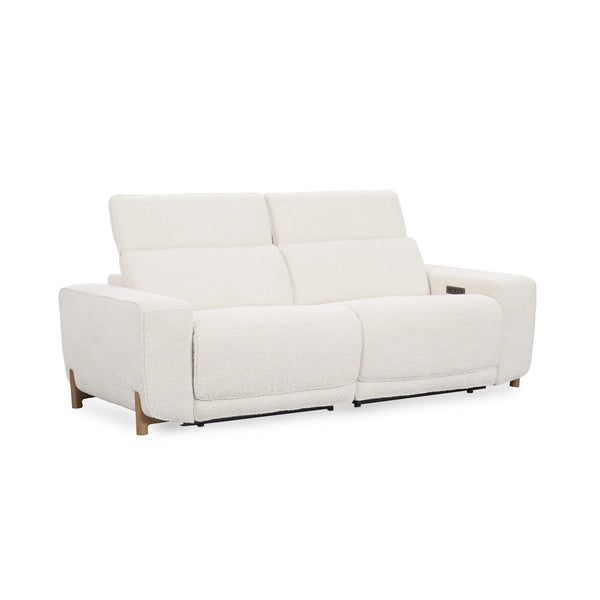 Darrow Upholstered Power Recliner Sofa with USB Ports - Ivory