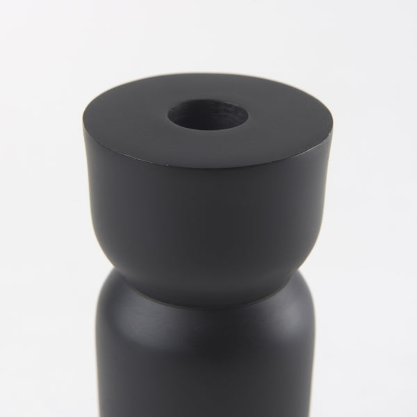 Malta Black Large Metal Candle Holder