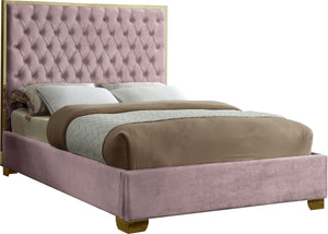 Jared King Bed In Pink Velvet