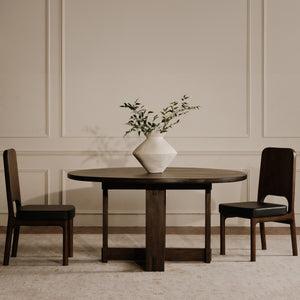 Moe's Glenn Round Dining Table in Dark Brown