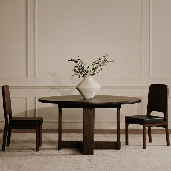 Moe's Glenn Round Dining Table in Dark Brown