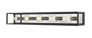 Kube 5 Light Vanity in Matte Black + Chrome Finish