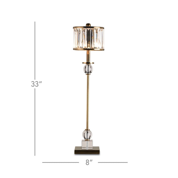 Parfait Table Lamp In Clear & Antique Brass