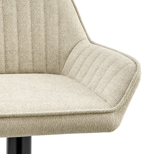 Luther Fabric Gaslift Swivel Bar Stool In Strata Cream (Set of 2)
