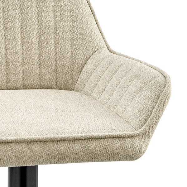 Luther Fabric Gaslift Swivel Bar Stool In Strata Cream (Set of 2)