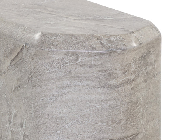 SPEZZA SIDE TABLE - LOW - MARBLE LOOK - GREY