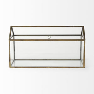 Hutt 16L x 6W x 9H Gold Glass Terrarium Box