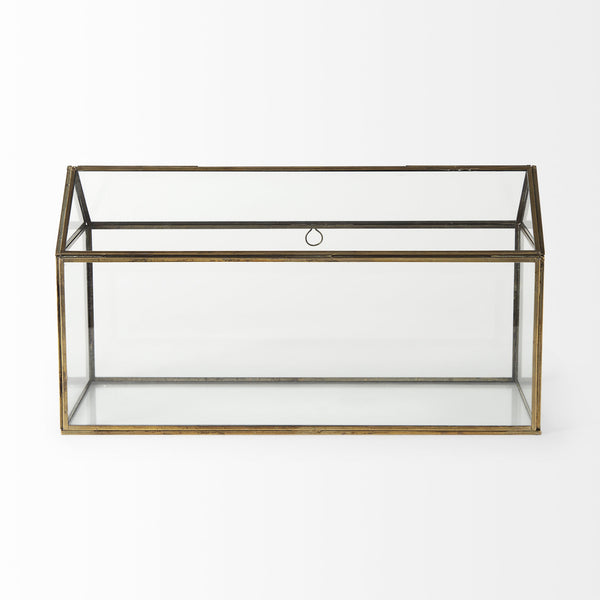 Hutt 16L x 6W x 9H Gold Glass Terrarium Box