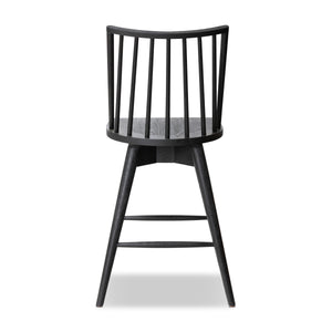 Lewis Swivel Counter Stool in Black Oak