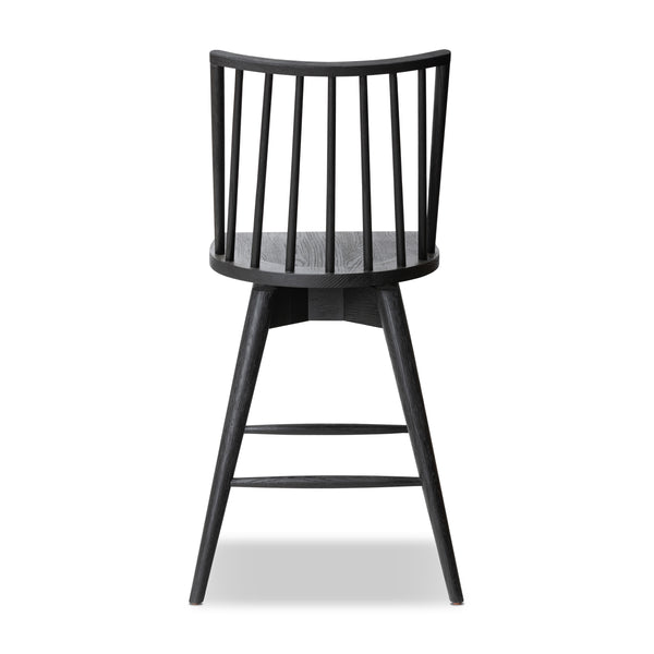 Lewis Swivel Counter Stool in Black Oak