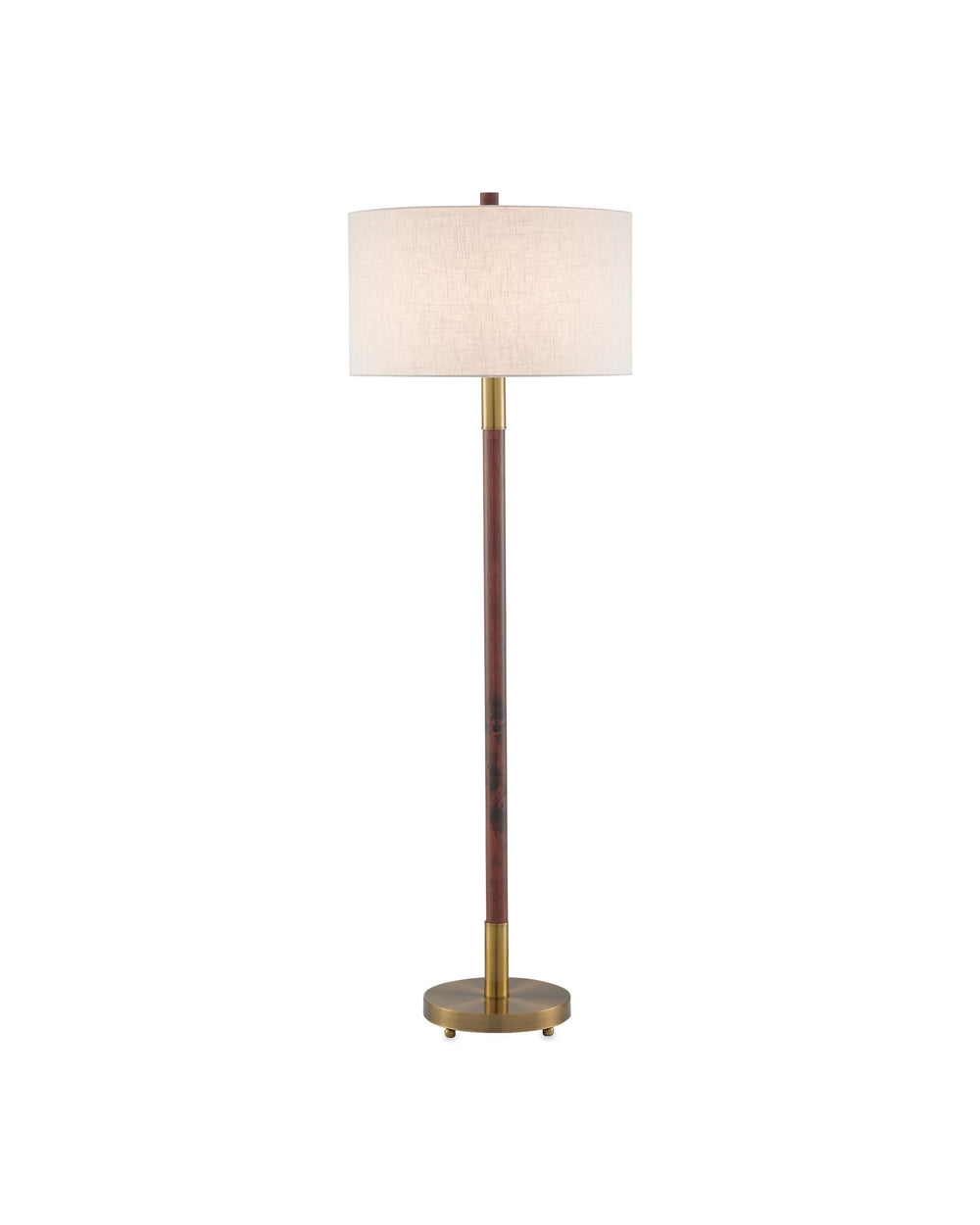 Bravo Floor Lamp In Mahogany & Antique Brass