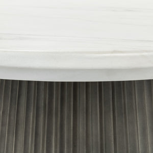 Caspia Outdoor Round Dining Table - Snowdrift White/Black