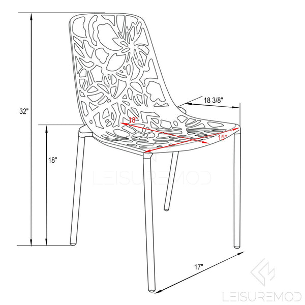 ORO ALUMINUM CHAIR (ARMLESS) - BLACK