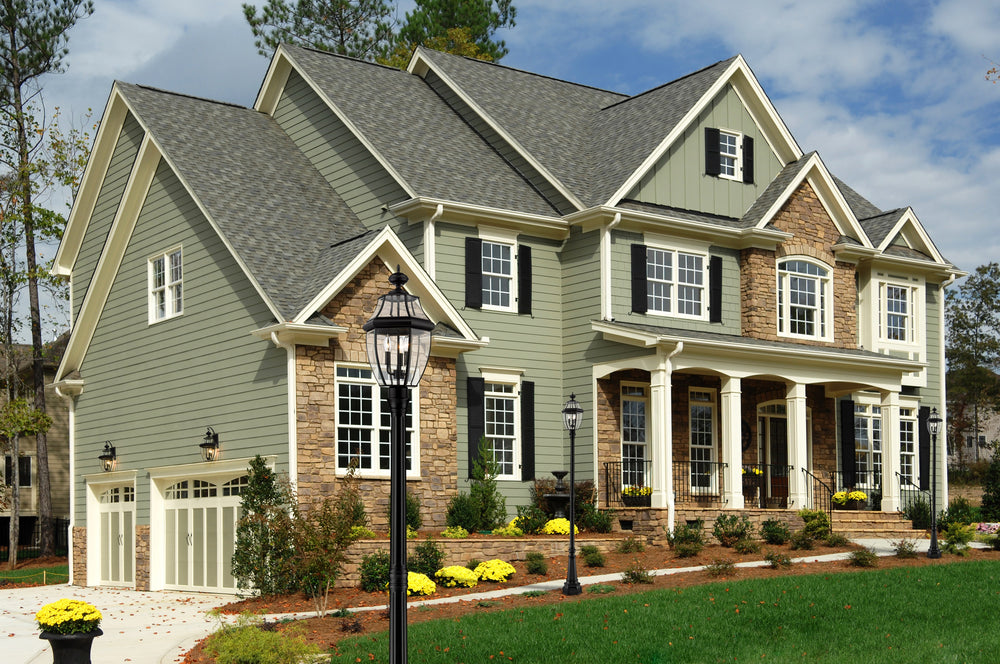 Westover 3 Light Outdoor Post Mounted Fixture in Black Finish